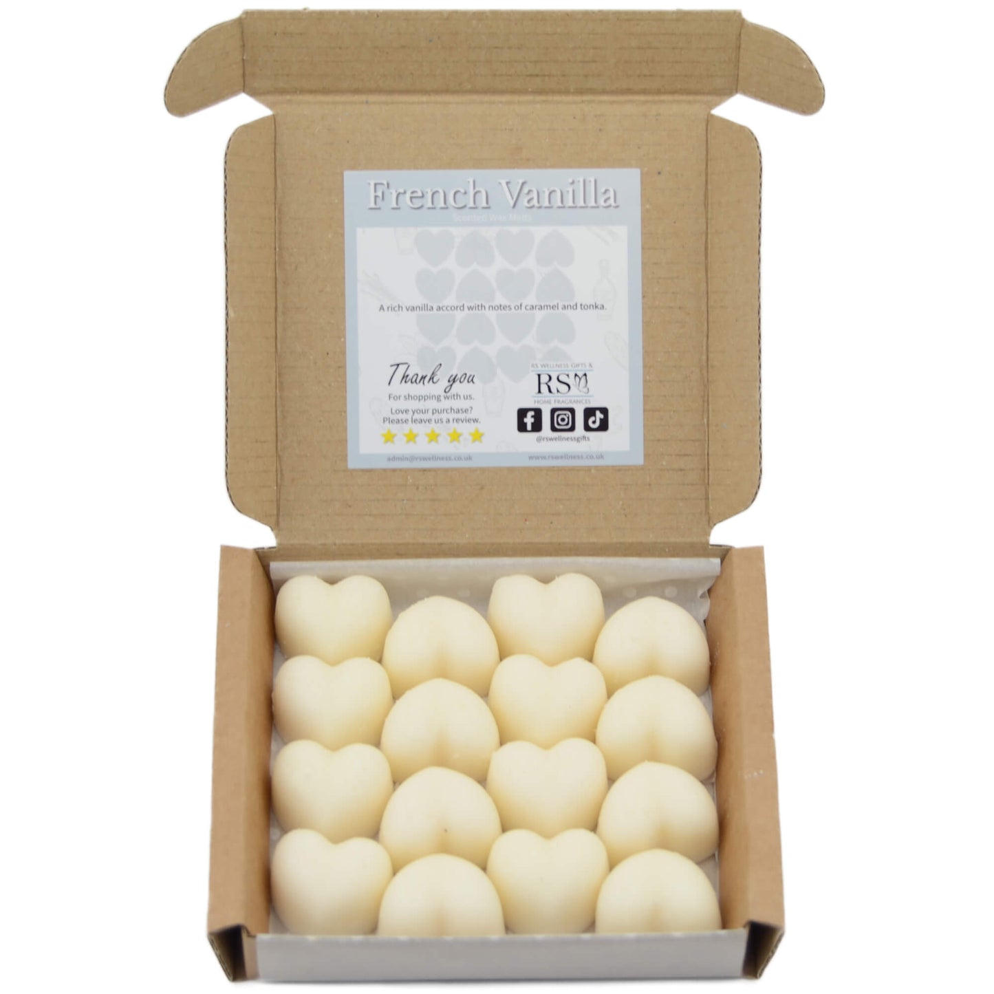 French Vanilla Scented Heart Wax Melts