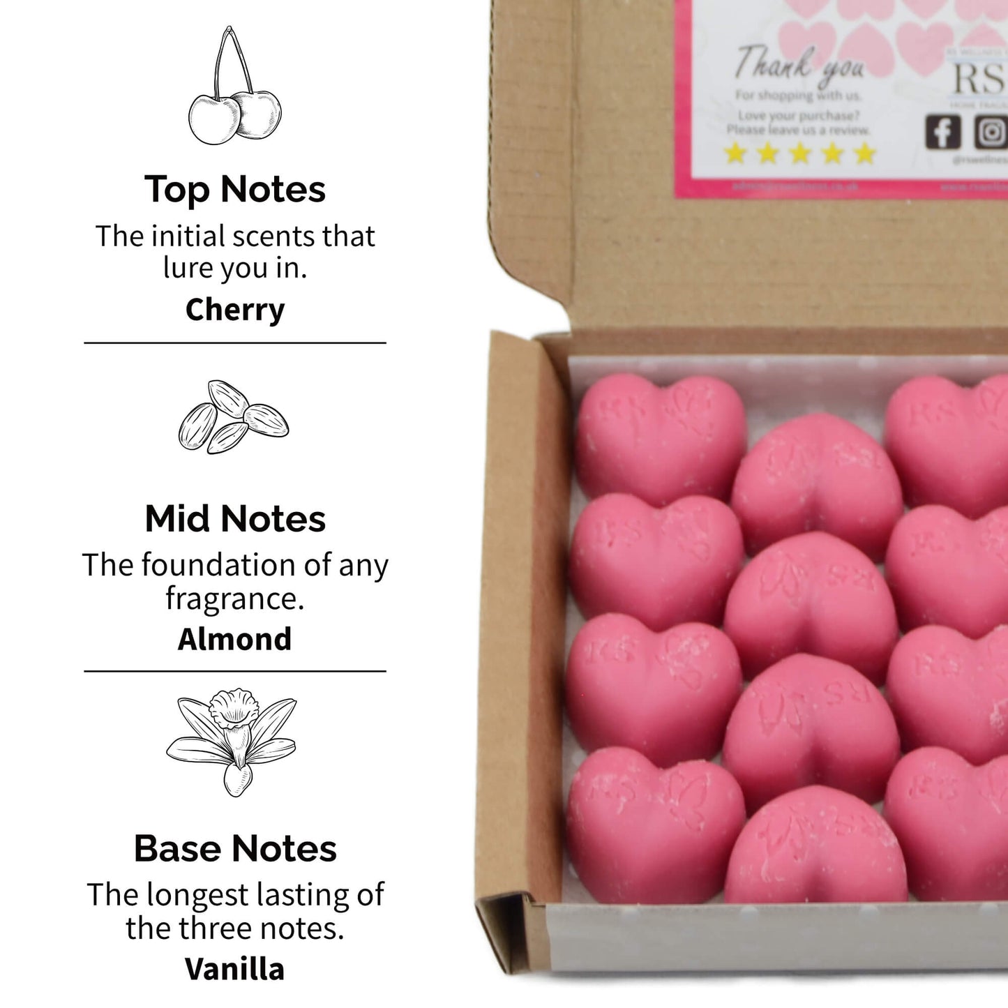 Black Cherry Scented Heart Wax Melts