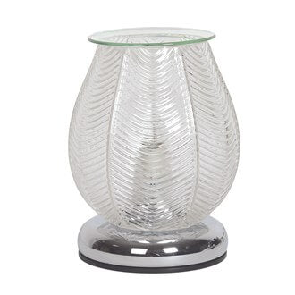 Electric Ribbed Clear Lustre Touch Wax Melter 18cm