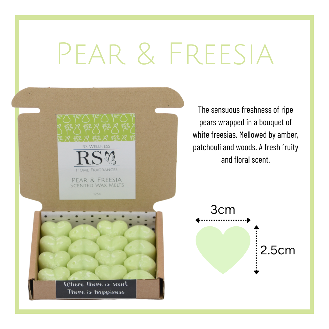 Pear and Freesia Scented Heart Wax Melts