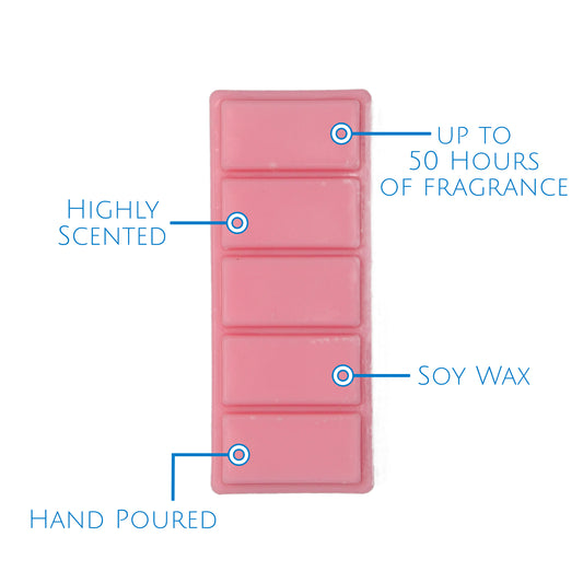 Peony and Raspberry Blush Scented Soy Wax Snap Bar 50g